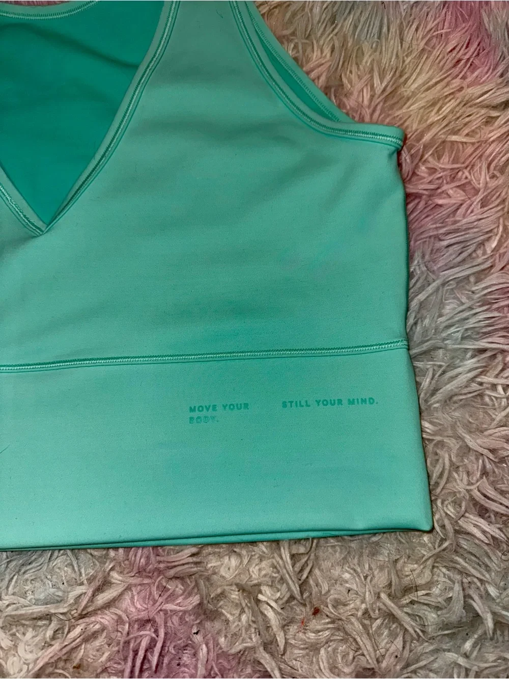 lululemon Power Pivot Everlux Tank Top - Wild Mint / Sports bra size 12-14